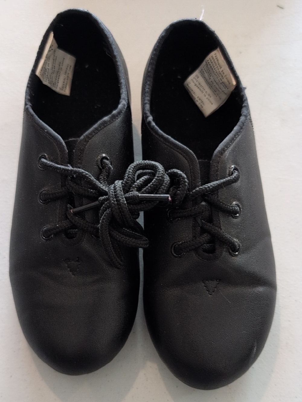 Revolution Black Kids Lace-Up Tap Shoes